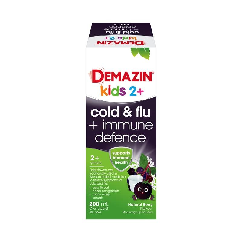 Demazin 儿童2岁+感冒流感免疫防护天然莓味口服液 200ml