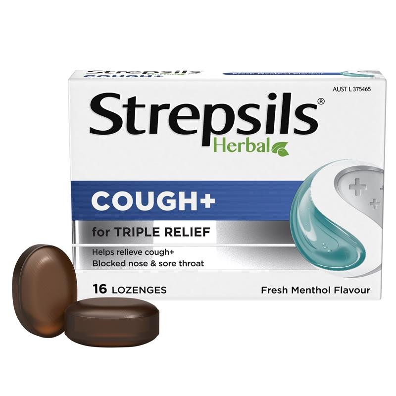 Strepsils 使立消 草本止咳含片 清凉薄荷 16粒