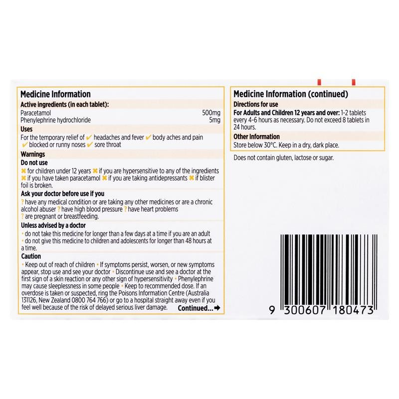 Codral PE Cold & Flu Tablets 48 Pack