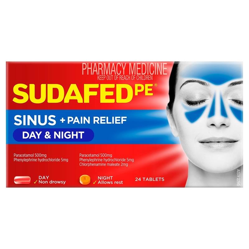 Sudafed PE 鼻窦+止痛 日夜片 24片