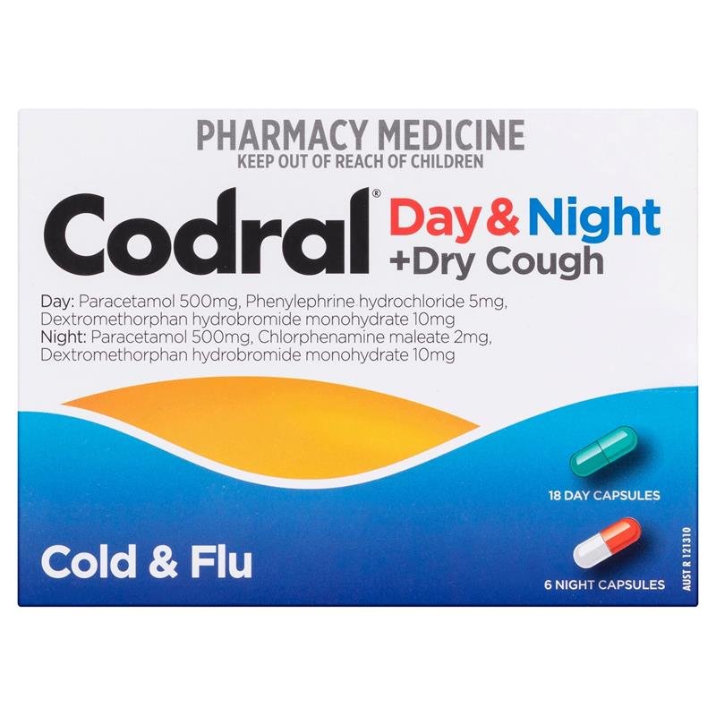 Codral 感冒流感+止咳 日夜胶囊 24粒