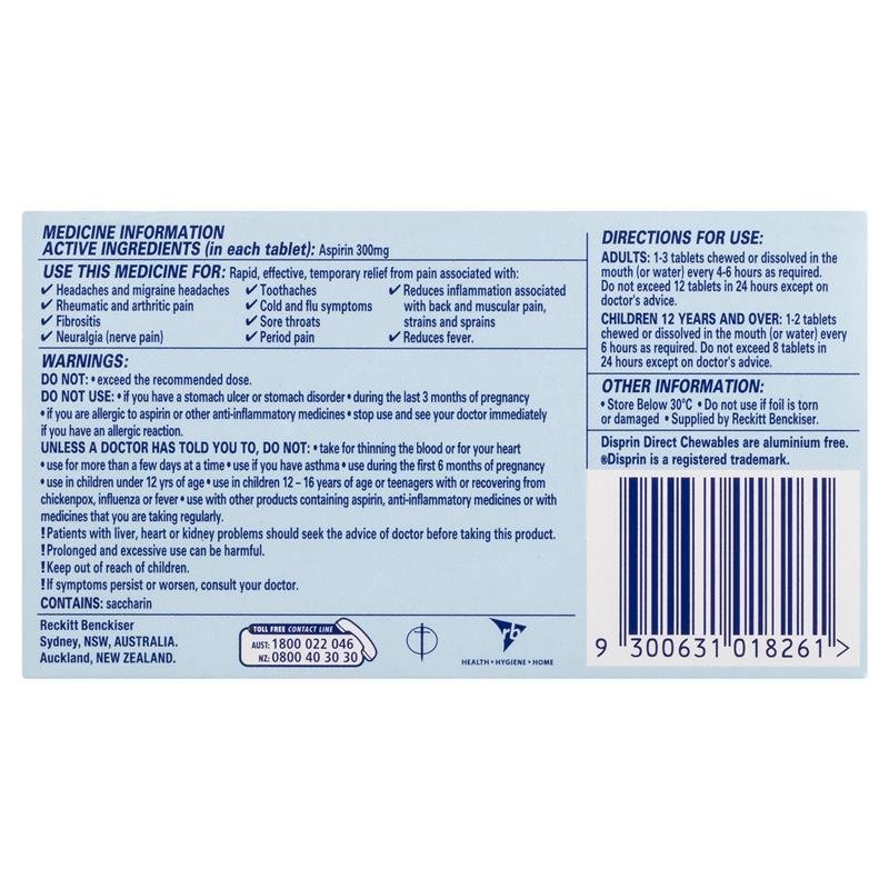 Disprin Direct 24 Chewable Tablets