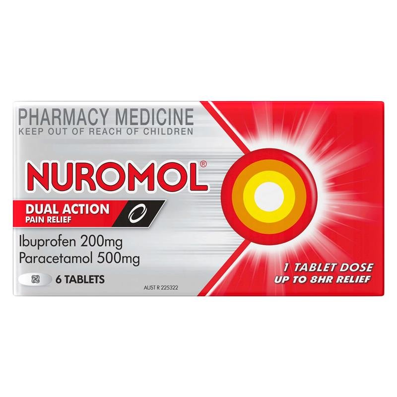 Nuromol 强效复方止痛片 布洛芬200mg扑热息痛500mg 6片