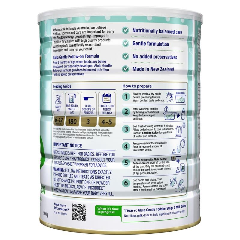 Alula Original Stage 2 Follow-On Formula 6-12 Months 900g
