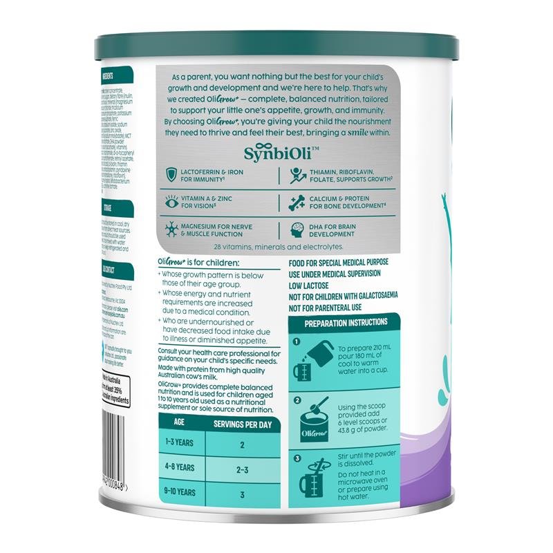 OliGrow+ Kids Nutritional Supplement – Fussy Eater & Immune Support 800g