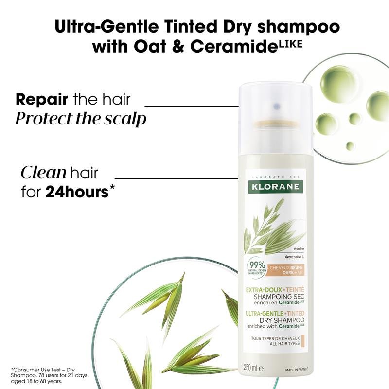 Klorane Dry Shampoo With Oat & Ceramide Dark Hair 150ml