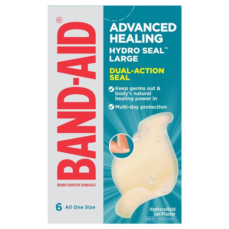 Band-Aid Advanced Healing Hydro Seal Gel Plasters Large 6 Pack
