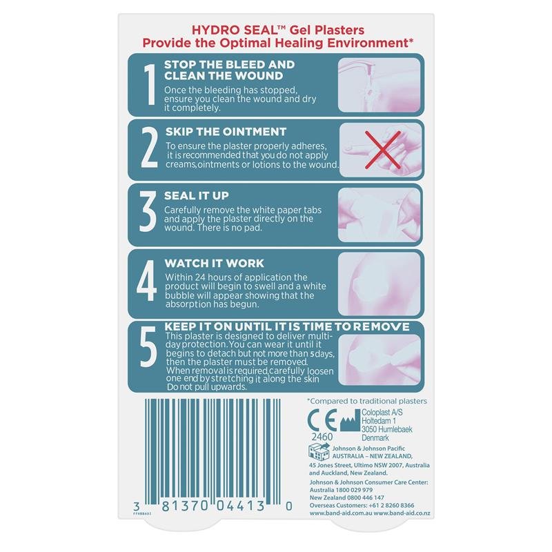 Band-Aid Advanced Healing Hydro Seal Gel Plasters Large 6 Pack