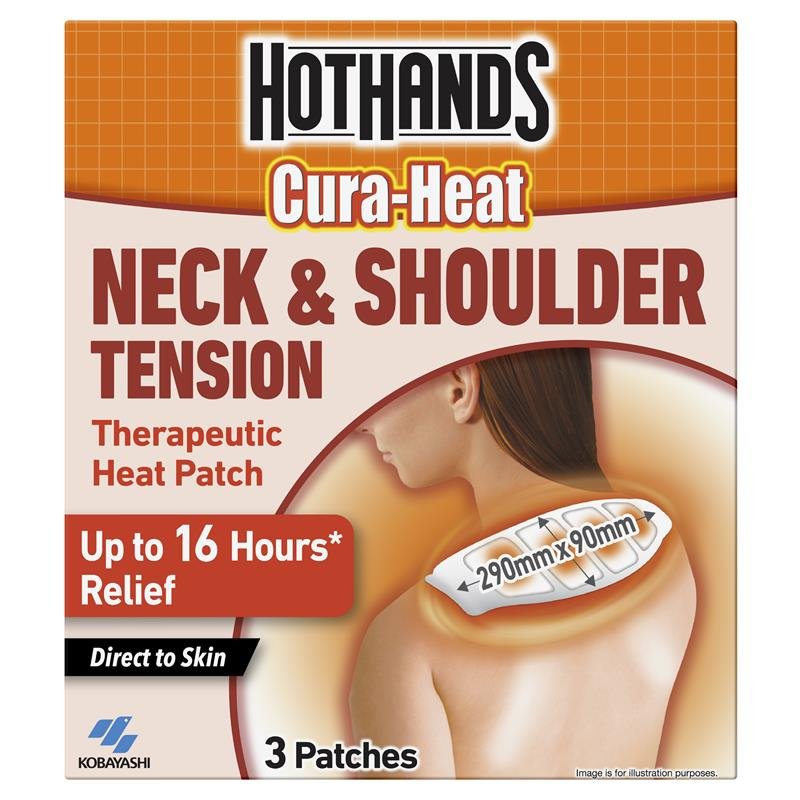 Hot Hands Cura Heat Neck And Shoulder Pain Patch 3 Pack Exclusive