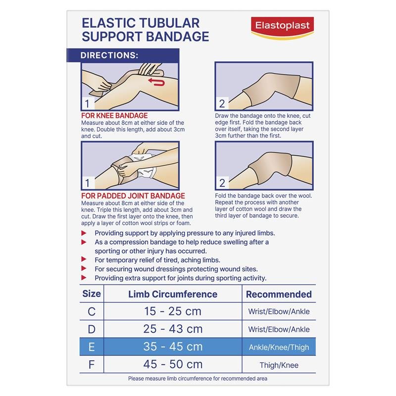 Elastoplast Elastic Tubular Support Bandage Size E Medium 35-45cm