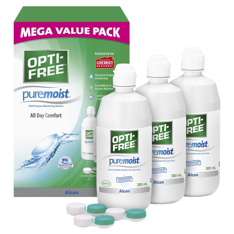Opti Free Puremoist Mega Value Pack 3 x 300ml Exclusive Size