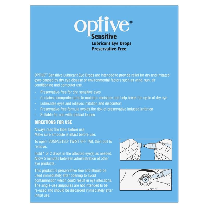 Optive Sensitive Eye Drops 30 x 0.4ml