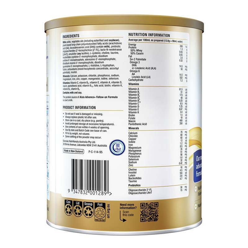 Alula Advance+ Stage 2 Follow On Formula 6-12 Months 800g