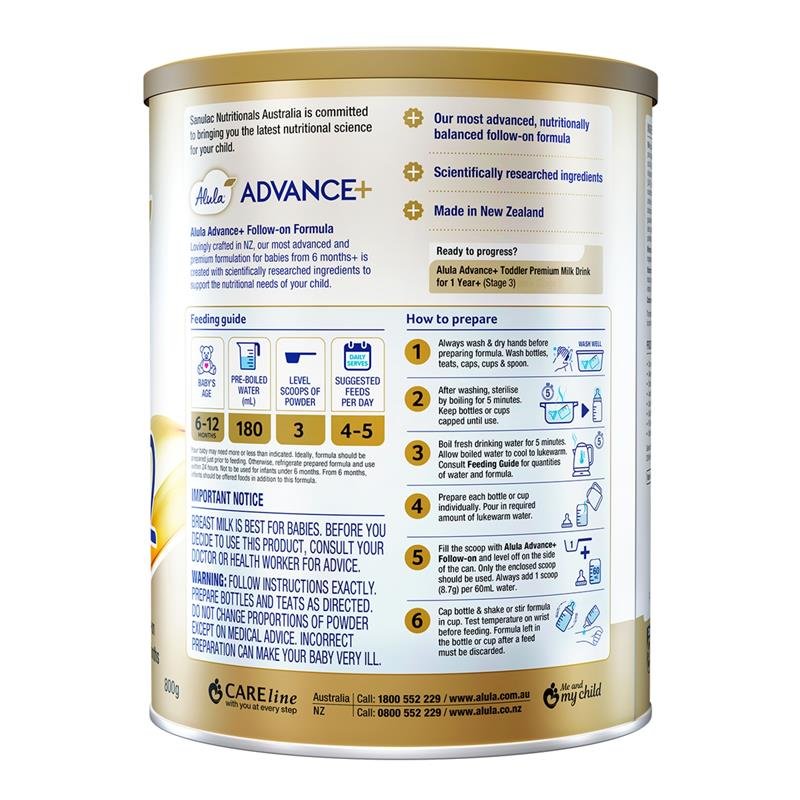 Alula Advance+ Stage 2 Follow On Formula 6-12 Months 800g