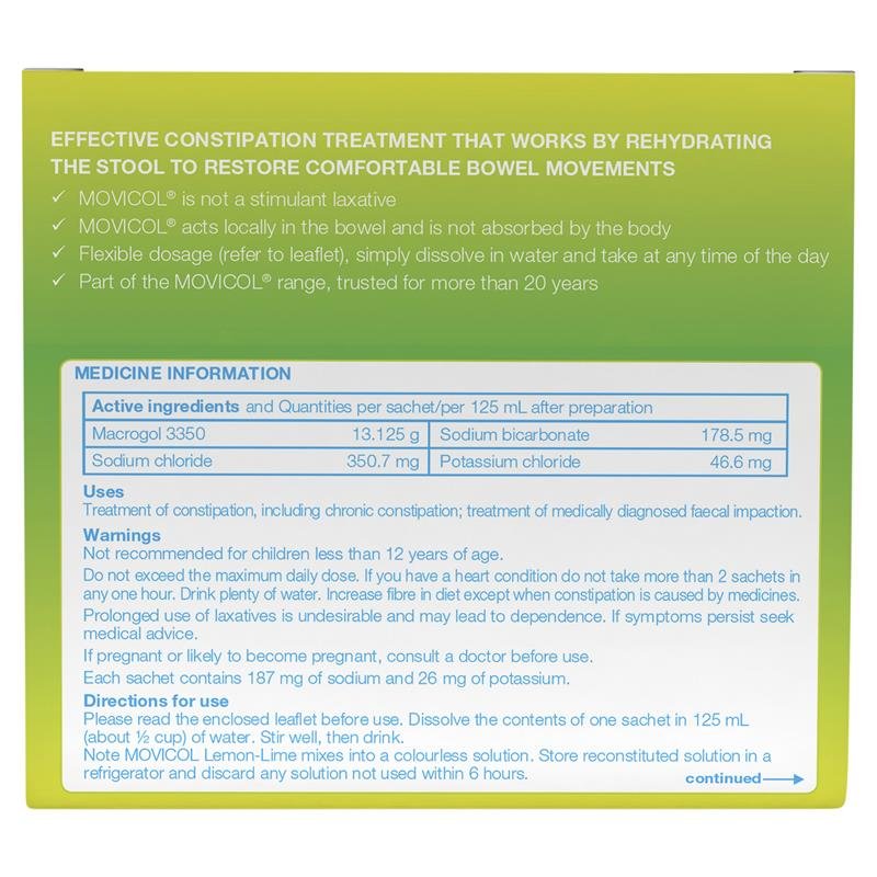 Movicol Adult Lemon Lime 30 Sachets