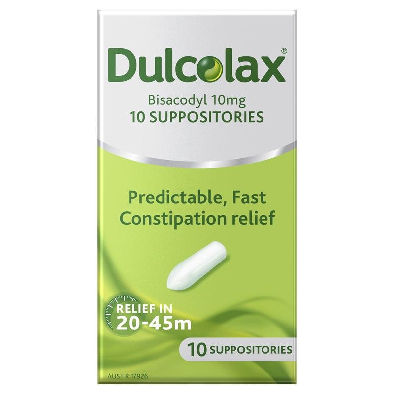 Dulcolax Laxatives Suppositories for Constipation Relief 10 Pack