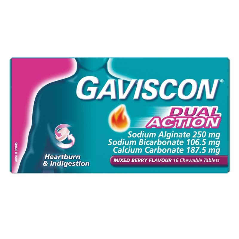 Gaviscon加卫康 双效护胃咀嚼片 混合莓味 16片