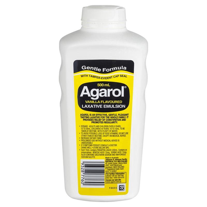 Agarol Laxative Liquid Vanilla Flavour 500mL