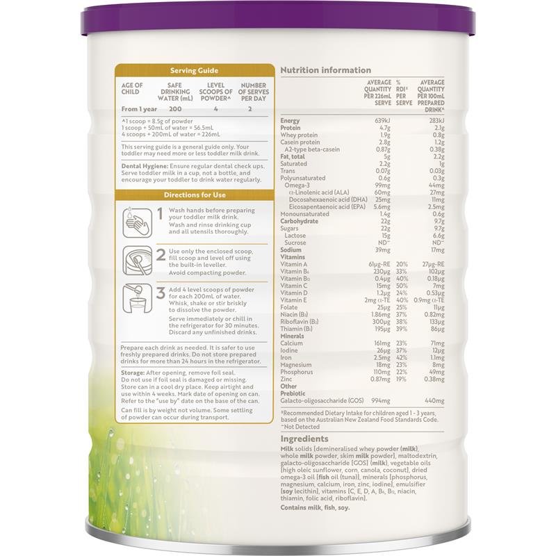 A2 Gentle Gold Premium Toddler Milk Drink Stage 3 From 1 Years To 3 Years 800g