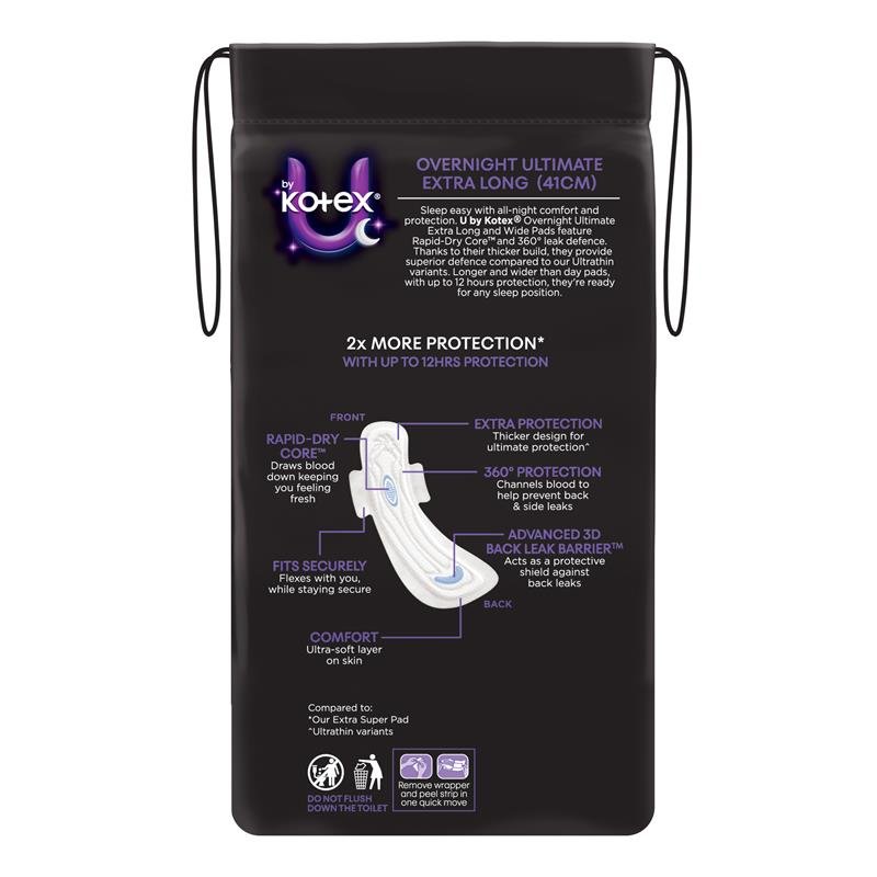 高洁丝 U by Kotex Extra 夜用加强型卫生巾 带护翼 6片