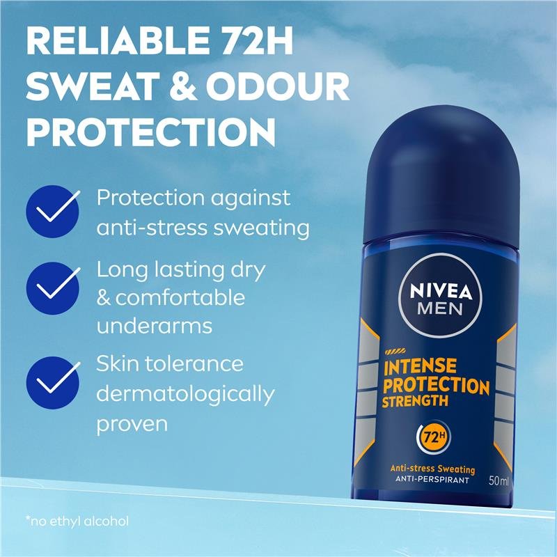 妮维雅 NIVEA MEN 男士强效走珠止汗露 Strength 72小时 50ml