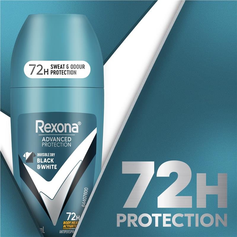Rexona 男士 Advanced 走珠止汗露 隐形防渍 黑白 50ml