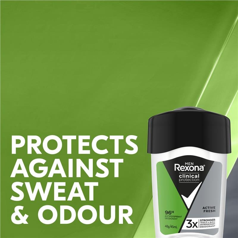 Rexona 男士 Clinical 强效止汗膏棒 清新 45ml
