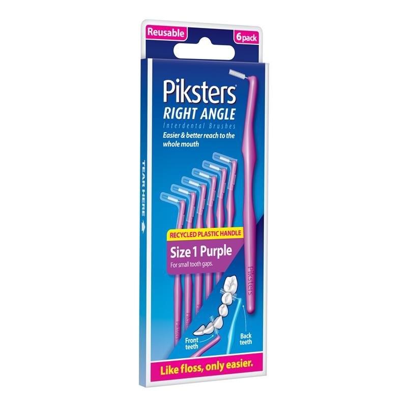 Piksters 直角齿间刷 1号 紫色 6支