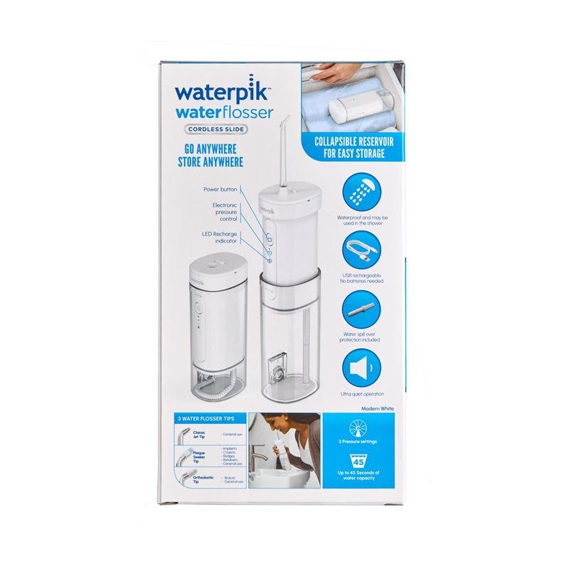 洁碧Waterpik 无线可折叠旅行冲牙器 Slide 白色