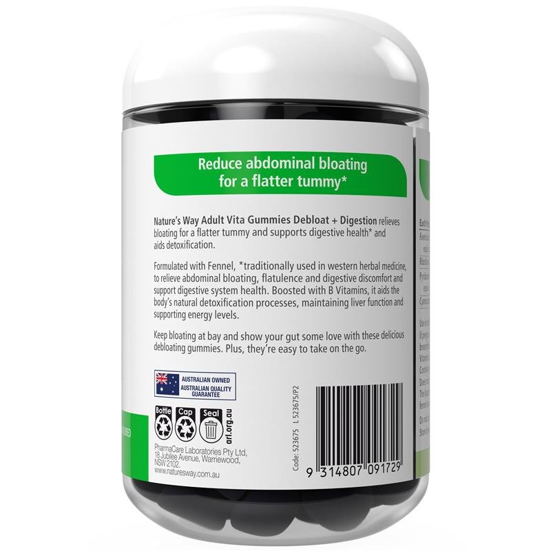 Nature's Way 成人 Vita Gummies 软糖 Debloat + Digestion 消胀消化 80粒