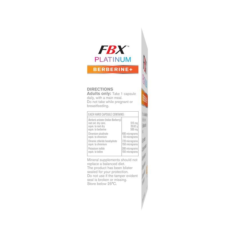 FBX Platinum Berberine+ 小檗碱(黄连素)胶囊 30粒