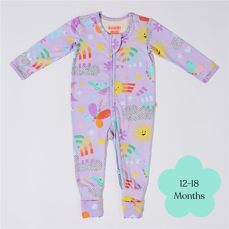 Bambi Mini Co. Wrigglesuit 婴儿连体爬服(带防滑脚)12-18个月 淡紫色 Pastel Lilac