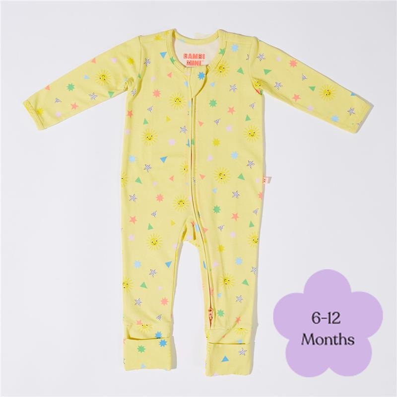 Bambi Mini Co. Wrigglesuit 婴儿连体爬服(带防滑脚)6-12个月 精灵黄 Elfin Yellow