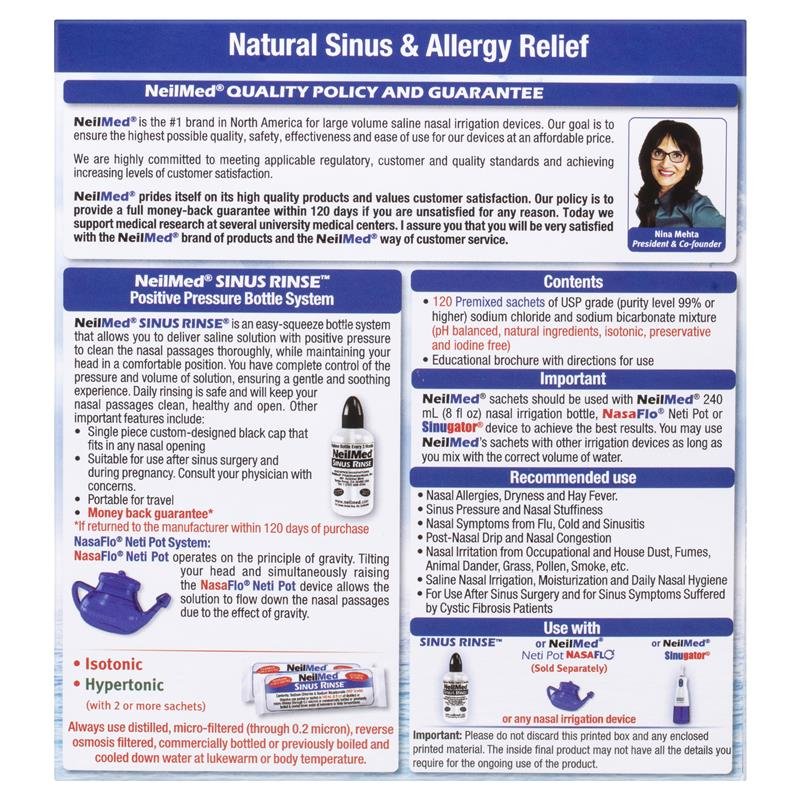NeilMed Sinus Rinse 洗鼻盐冲洗剂补充装 120包