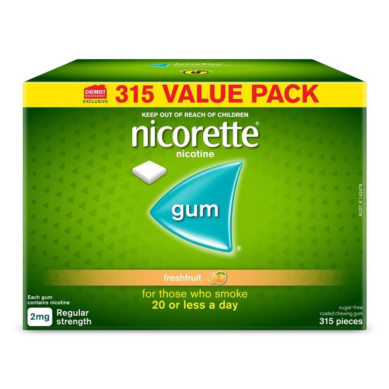 Nicorette 尼古丁戒烟咀嚼胶 2mg 清新水果味 315粒