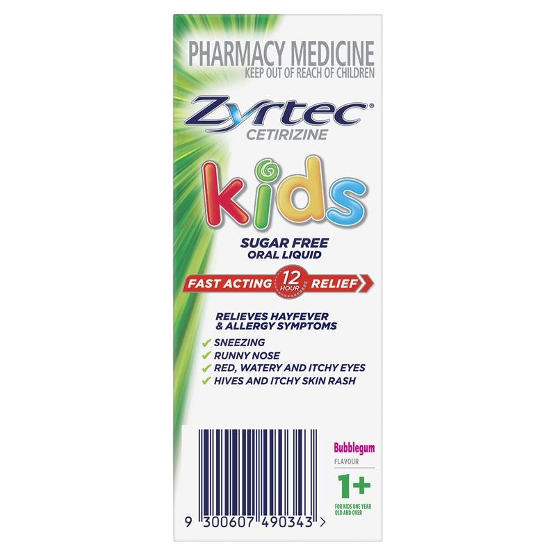 Zyrtec 仙特明 儿童抗组胺抗过敏口服液 泡泡糖味 120ml