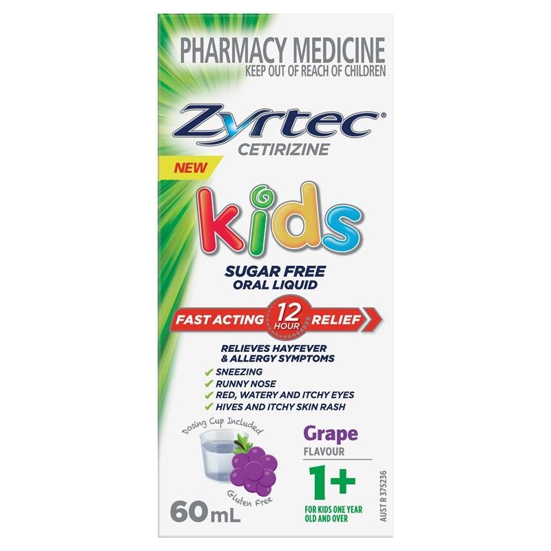 Zyrtec 仙特明 儿童抗组胺抗过敏口服液 葡萄味 60ml