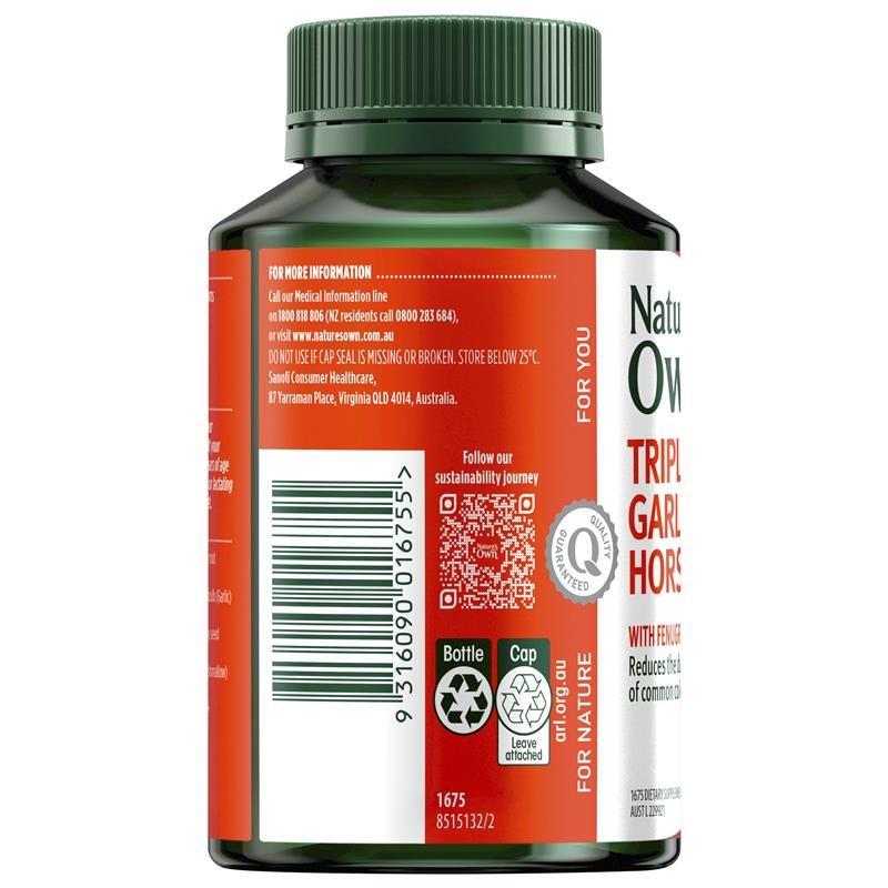 Nature's Own 三倍强效大蒜+维生素C+辣根 100片