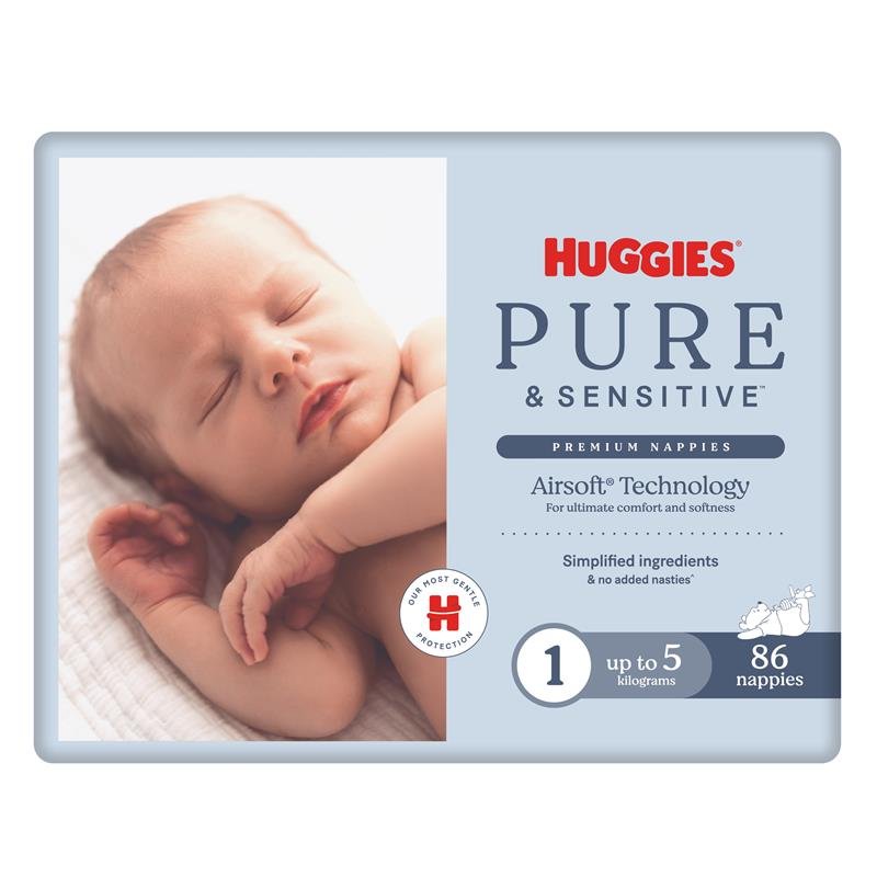 Huggies 好奇 Pure and Sensitive 纸尿裤 1号 5kg以下 86片装