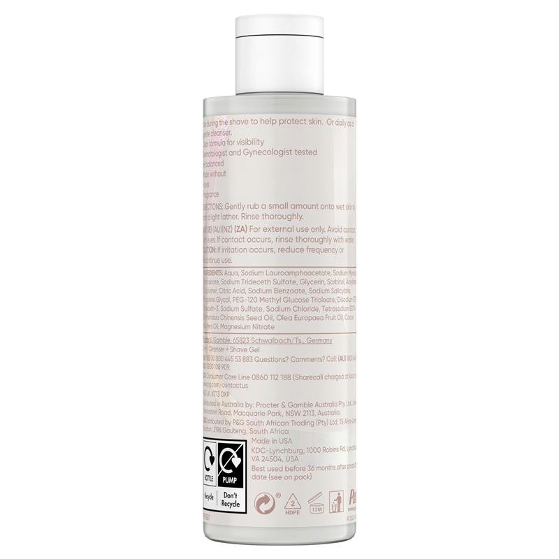 Gillette Venus for Pubic Hair & Skin 2 In 1 Cleanser & Shave Gel 190ml