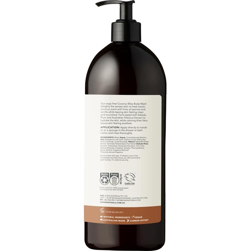 Sukin Botanical Body Wash Coconut Bliss Pump 1L