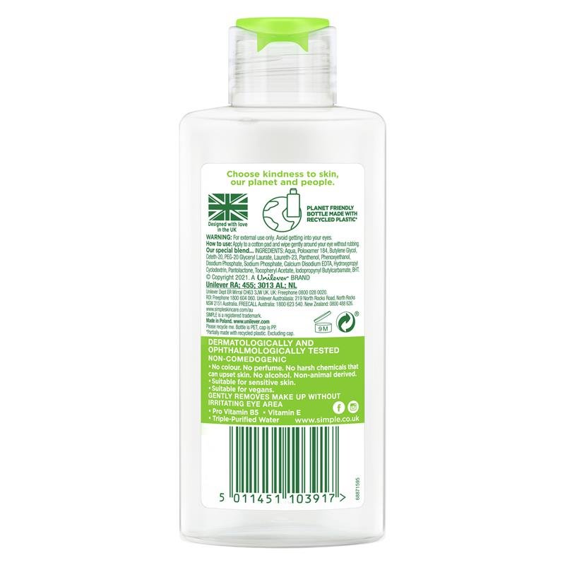 Simple Kind To Eyes Make-Up Remover Conditioning Eye 125ml