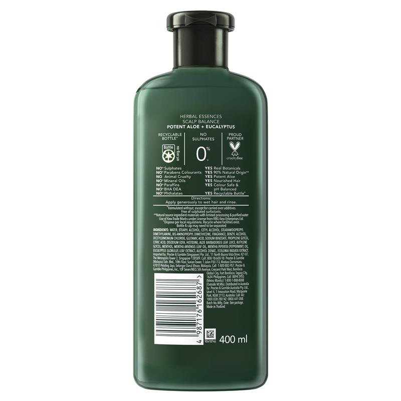 Herbal Essences Bio Renew Potent Aloe & Eucalyptus Strength & Moisture Shampoo 400ml