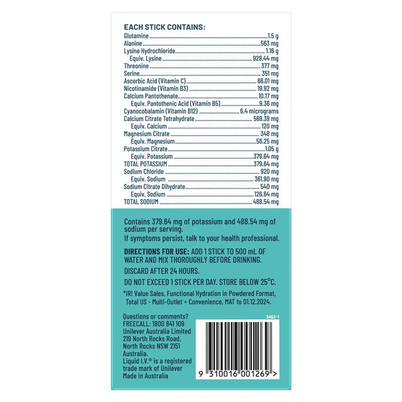 Liquid I.V. Hydration Sugar Free Peach 10 Sachets