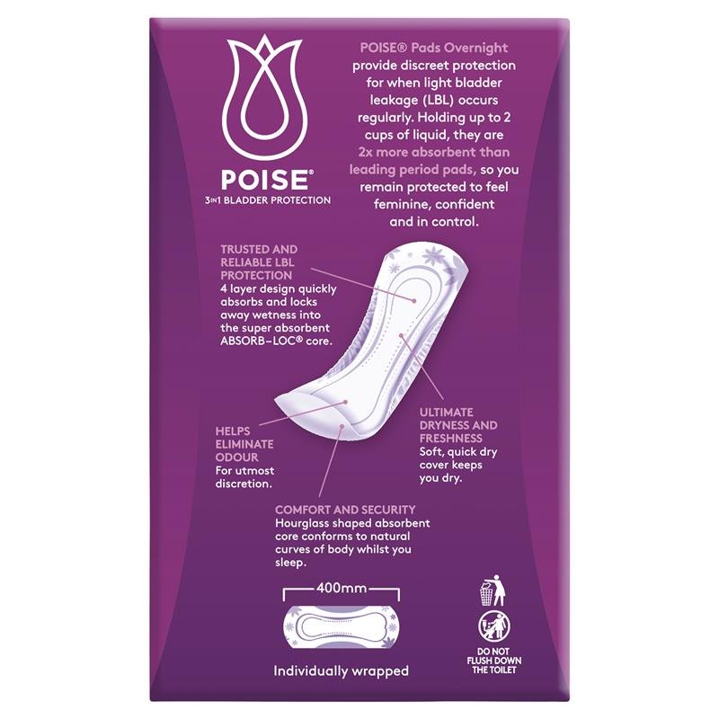 Poise Incontinence Pads Overnight 8 Pack