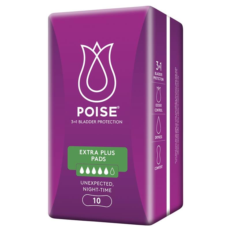 Poise Incontinence Pads Extra Plus 10 Pack