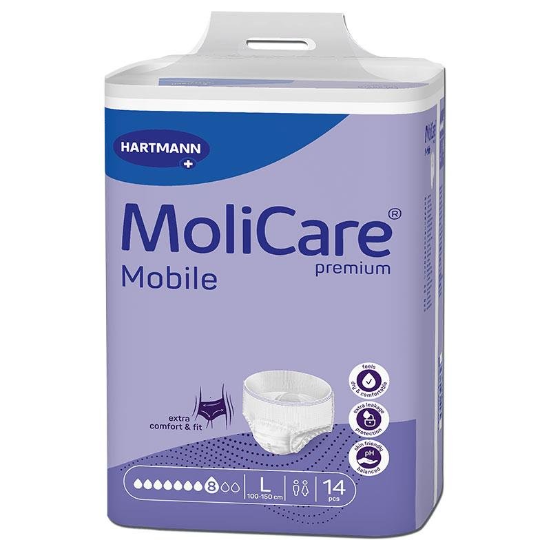 Molicare Premium Mobile 成人失禁内裤 8滴吸收 大号 L 14条装