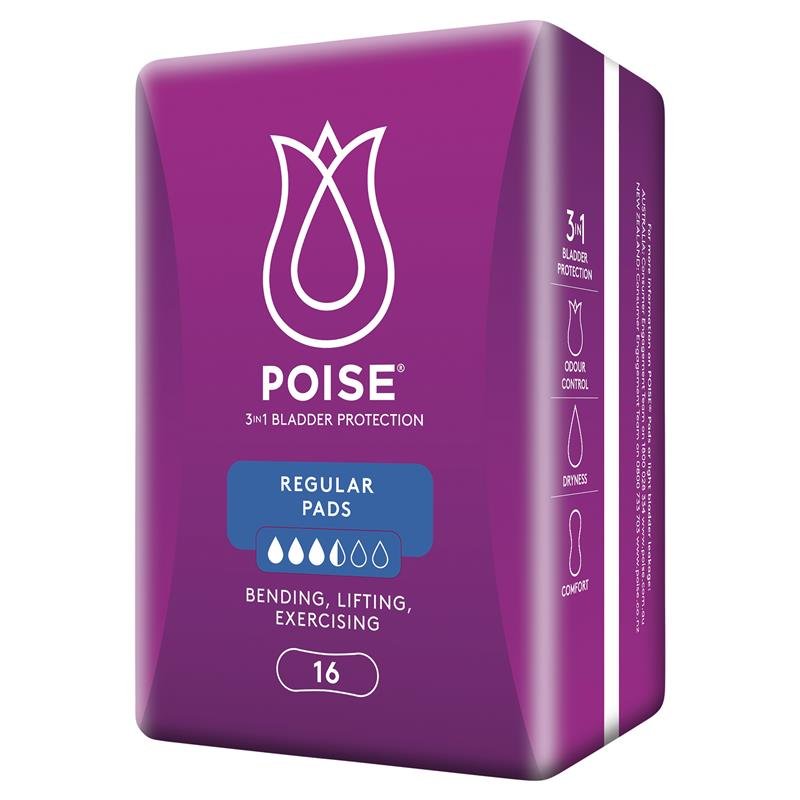 Poise Incontinence Pads Regular 16 Pack