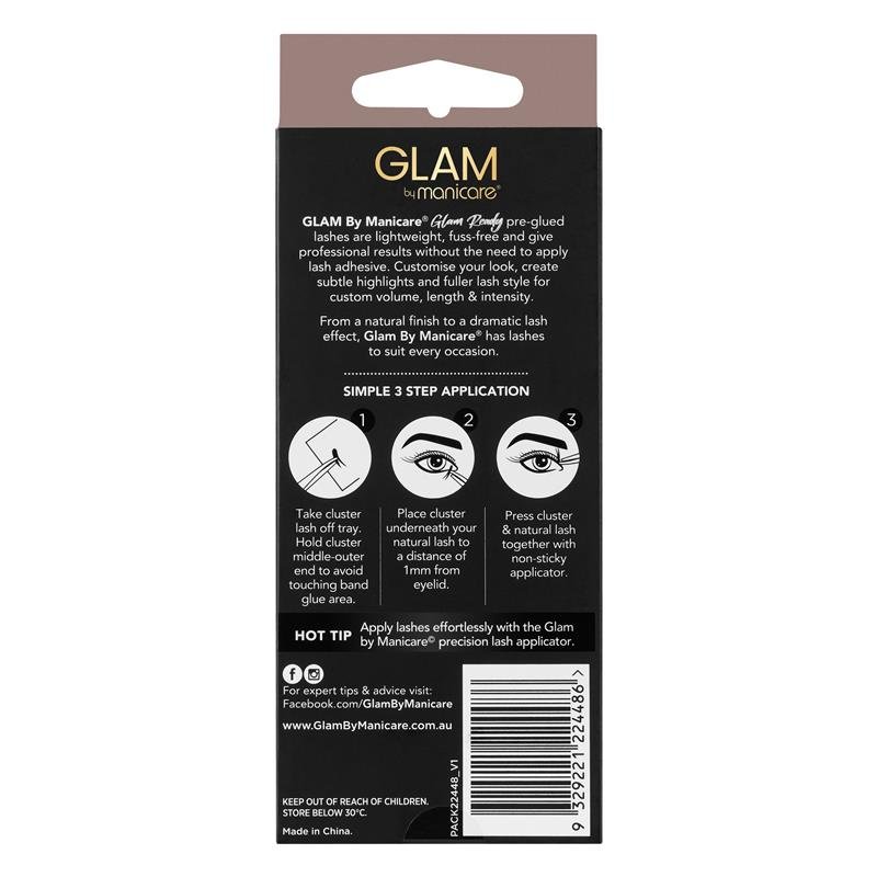 Glam By Manicare Glam Ready Pre-Glued Lizzie Cluster Lashes Luxer