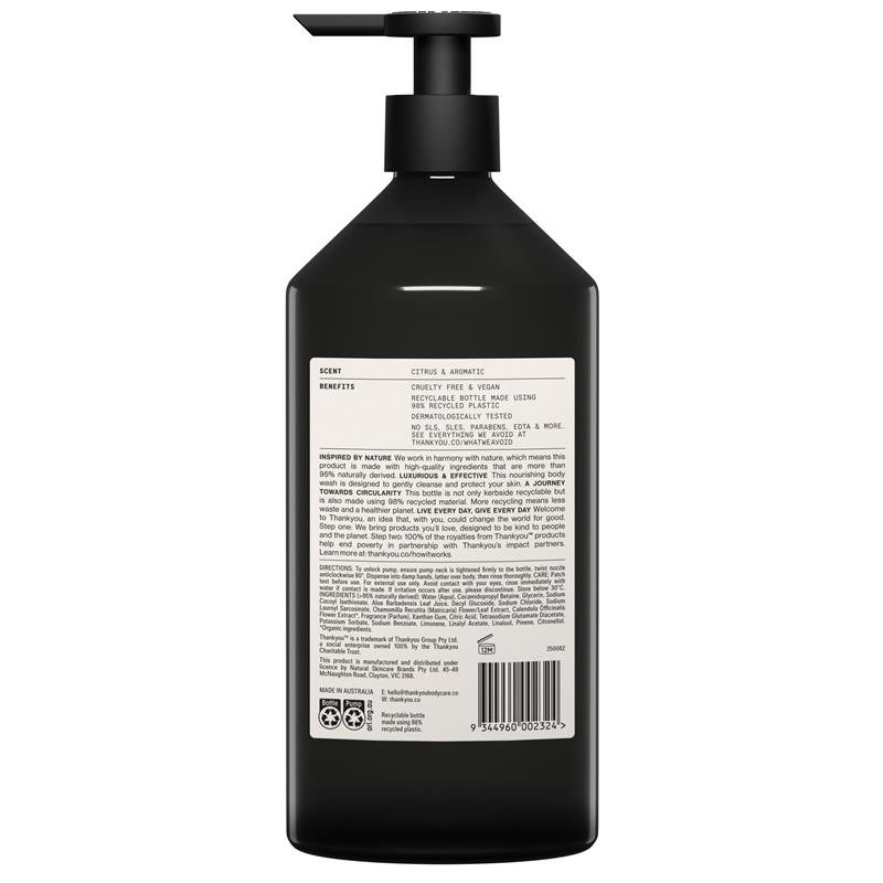 Thankyou Body Wash Botanical Earl Grey & Clary Sage 1L